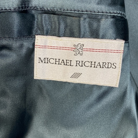 Vintage Michael Richards pure wool full length coat made in USA deep navy blue - Picture 5 of 13